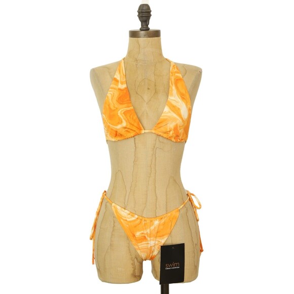 Naked Wardrobe Swim Dreamsicle String Bikini Swimsuit Sz S NW- W073 NWT B92 - Picture 2 of 5